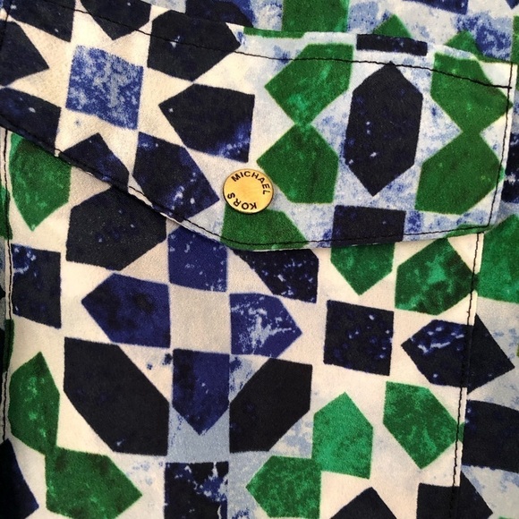 MICHAEL MICHAEL KORS Roll Tab Sleeve Blouse Size L - Picture 6 of 8